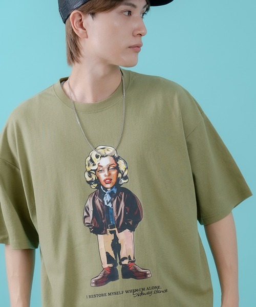 En serio TOKYO(エンソリオトーキョー)の「【SIDEWAYSTANCE】オールドウーマン半袖Tシャツ 70437(Tシャツ/カットソー・メンズ・カーキ/ホワイト/ブラック・SMALL/X-LARGE/MEDIUM/LARGE)」の3枚目の写真