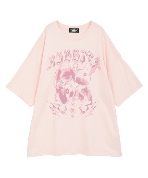 Candy Stripper（キャンディストリッパー）の「BUNNIES METAL BIG BIG Tシャツ（Tシャツ/カットソー・レディース・ライトブルー/オフホワイト/ブラック/ピンク・FREE）」の4枚目の写真