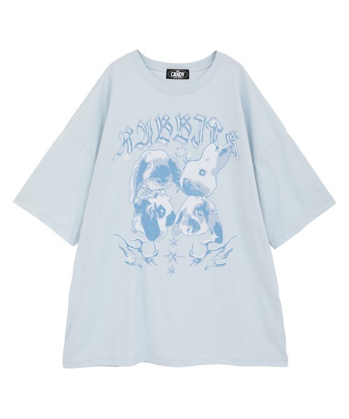Candy Stripper（キャンディストリッパー）の「BUNNIES METAL BIG BIG Tシャツ（Tシャツ/カットソー・レディース・ライトブルー/オフホワイト/ブラック/ピンク・FREE）」の2枚目の写真
