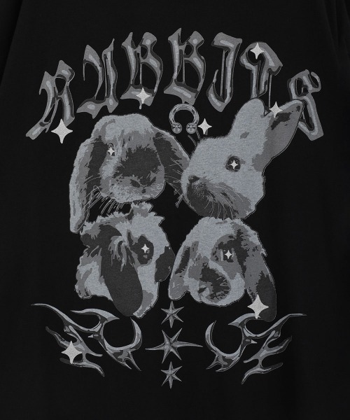 Candy Stripper（キャンディストリッパー）の「BUNNIES METAL BIG BIG Tシャツ（Tシャツ/カットソー・レディース・ライトブルー/オフホワイト/ブラック/ピンク・FREE）」の9枚目の写真