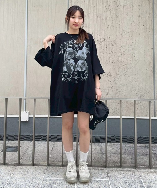Candy Stripper（キャンディストリッパー）の「BUNNIES METAL BIG BIG Tシャツ（Tシャツ/カットソー・レディース・ライトブルー/オフホワイト/ブラック/ピンク・FREE）」の13枚目の写真