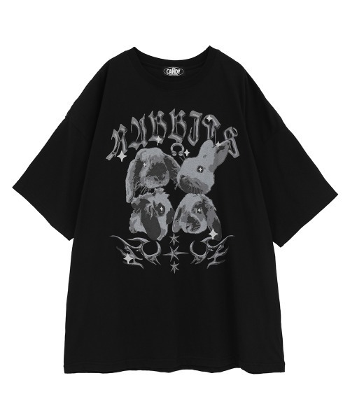 Candy Stripper（キャンディストリッパー）の「BUNNIES METAL BIG BIG Tシャツ（Tシャツ/カットソー・レディース・ライトブルー/オフホワイト/ブラック/ピンク・FREE）」の16枚目の写真