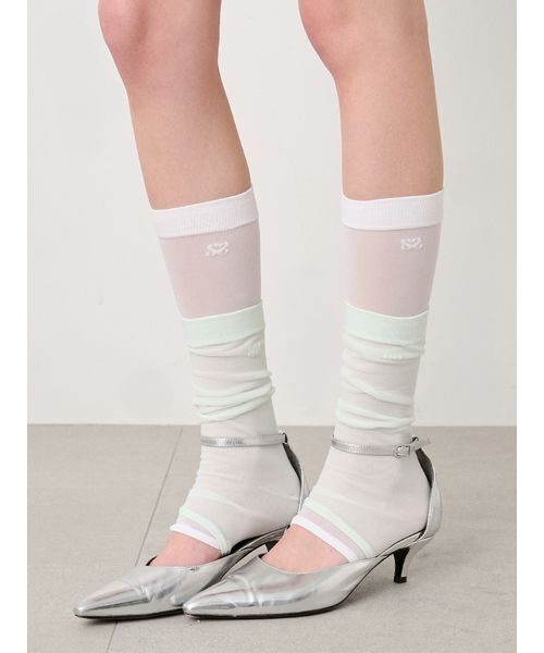 SORIN(ソリン )の「Toeless Sheer Socks/トゥーレスシアーソックス(ソックス/靴下・レディース・ミント/ダークグレー/ライトピンク/ホワイト・F)」の3枚目の写真