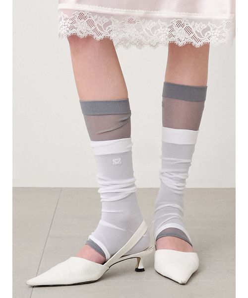 SORIN(ソリン )の「Toeless Sheer Socks/トゥーレスシアーソックス(ソックス/靴下・レディース・ミント/ダークグレー/ライトピンク/ホワイト・F)」の7枚目の写真