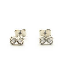 CARROLL キャロル　ラインストーンリボンキャッチピアス