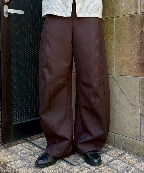 drape Urban Chikashitu+high パンツ curve (2color slacks drape tuck +】wide 東京店WEB限定受注制【Chikashitsu slacks パンツ
