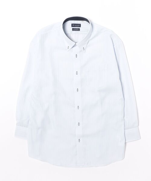 TOKYO SHIRTS(トウキョウシャツ)の「【超形態安定】 形態安定ノンアイロン ボタンダウン 長袖ビジネスワイシャツ(大きいサイズ・長いサイズ)(ビジネスシャツ・メンズ・サックスブルー・首回り39cm-裄丈88cm/首回り41cm-裄丈90cm/首回り42cm-裄丈90cm/首回り43cm-裄丈90cm/首回り45cm-裄丈82cm/首回り45cm-裄丈86cm/首回り45cm-裄丈90cm/首回り47cm-裄丈86cm/首回り47cm-裄丈90cm)」の6枚目の写真