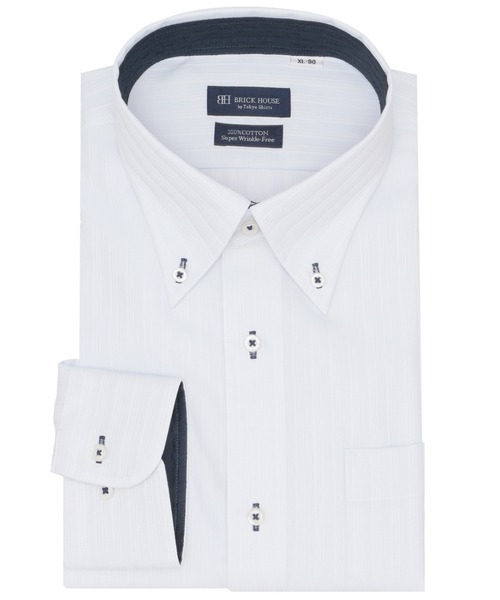 TOKYO SHIRTS(トウキョウシャツ)の「【超形態安定】 形態安定ノンアイロン ボタンダウン 長袖ビジネスワイシャツ(大きいサイズ・長いサイズ)(ビジネスシャツ・メンズ・サックスブルー・首回り39cm-裄丈88cm/首回り41cm-裄丈90cm/首回り42cm-裄丈90cm/首回り43cm-裄丈90cm/首回り45cm-裄丈82cm/首回り45cm-裄丈86cm/首回り45cm-裄丈90cm/首回り47cm-裄丈86cm/首回り47cm-裄丈90cm)」の1枚目の写真