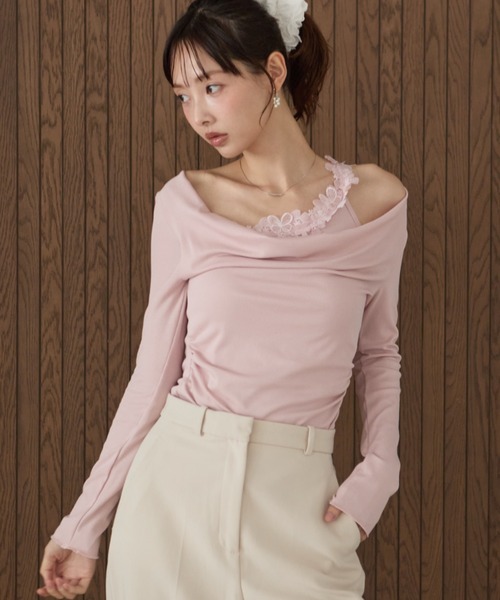 krahe(クレーエ)の「レースドレープロングスリーブトップス(Tシャツ/カットソー・レディース・イエロー/アイボリー/ピンク・FREE)」の13枚目の写真