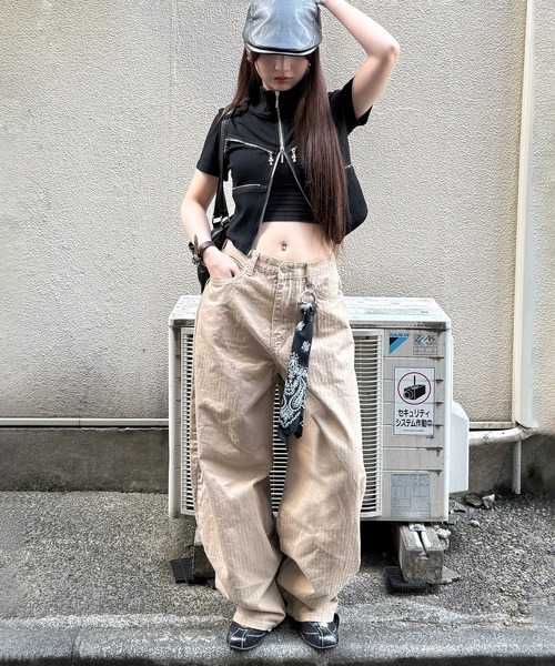 Figments(フィグメンツ)の「フラップスタッズヘリンボーンパンツ(その他パンツ・レディース・ベージュ・LARGE/SMALL/MEDIUM)」の10枚目の写真