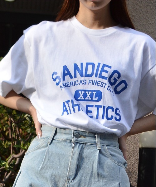 spiritoso(スピリトーゾ)の「カレッジプリントT(SANDIEGO)(Tシャツ/カットソー・レディース・ホワイト系その他2/チャコール/ネイビー/ホワイト系その他・LARGE/MEDIUM)」の12枚目の写真