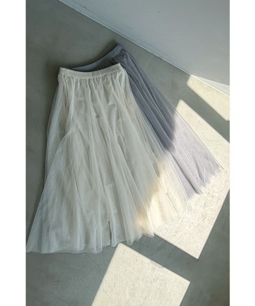 marjour（マージュール）の「LAYER TULLE SKIRT（スカート・レディース・グレー/アイボリー・M）」の17枚目の写真