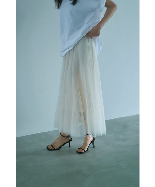 marjour（マージュール）の「LAYER TULLE SKIRT（スカート・レディース・グレー/アイボリー・M）」の22枚目の写真