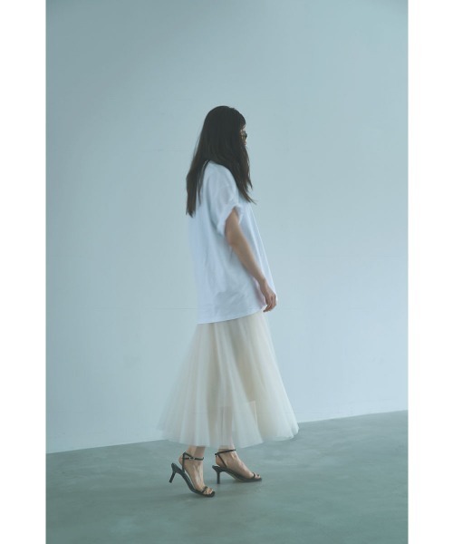 marjour（マージュール）の「LAYER TULLE SKIRT（スカート・レディース・グレー/アイボリー・M）」の6枚目の写真