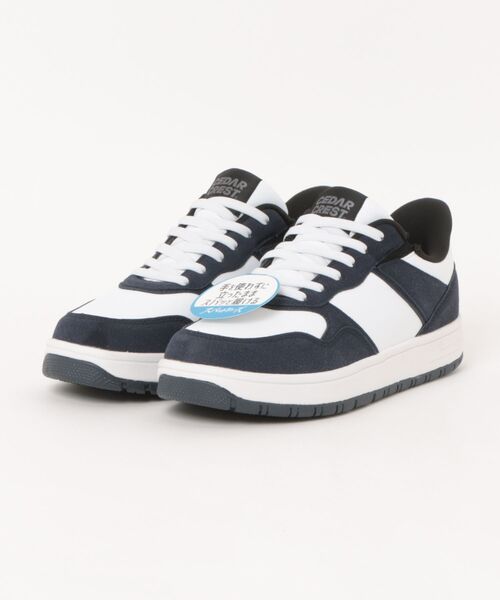 CEDAR CREST(セダークレスト )の「【CEDAR CREST】スパットシューズ(コートタイプ)手を使わずに履ける(スニーカー・メンズ・ネイビー系1/ホワイト/ブラック/ホワイト×ブルー/ホワイト×ブラック・25.0cm/25.5cm/26.0cm/26.5cm/27.0cm/27.5cm/28.0cm/29.0cm)」の1枚目の写真