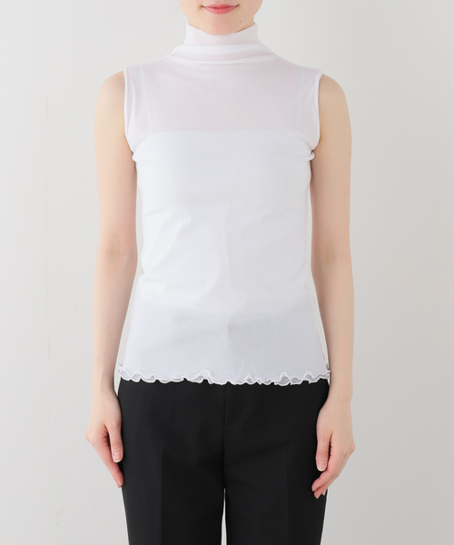 EDIT. FOR LULU（エディットフォールル）の「【Pierre Mantoux/ピエールマントゥー】シアータートルノースリーブTEE（Tシャツ/カットソー・レディース・ホワイト/ブラック・FREE）」の14枚目の写真