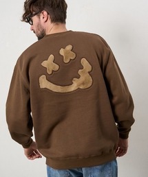 STUD MUFFIN（スタッドマフィン）の「msw1879- T-C裏毛起毛ファースマイルパッチワーク スエットシャツ(624-02911)（スウェット）」