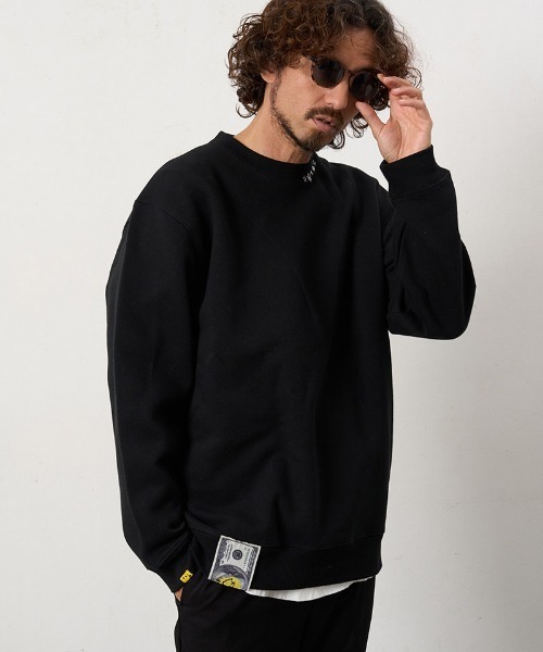 STUD MUFFIN(スタッドマフィン)の「msw1879- T-C裏毛起毛ファースマイルパッチワーク スエットシャツ(624-02911)(スウェット・メンズ・チャコールグレー/ブラック/ブラウン・4/3/2)」の17枚目の写真