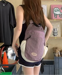 バイカラーナイロン ロゴバッグパックリュック