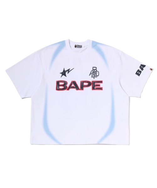 HEAVY WASH HAND DRAW FOOTBALL MULTI LOGO RELAXED FIT TEE（Tシャツ
