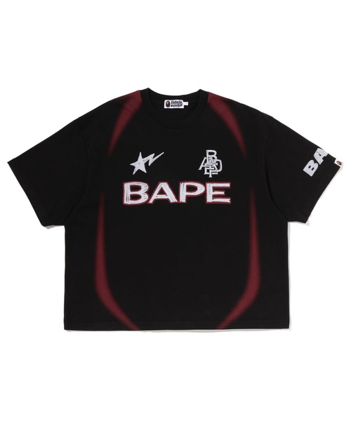 HEAVY WASH HAND DRAW FOOTBALL MULTI LOGO RELAXED FIT TEE（Tシャツ