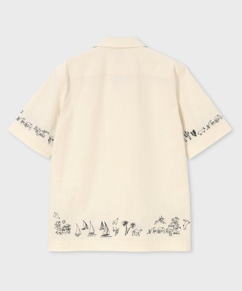 Paul Smith（ポールスミス）の「"Travel Stories" エンブロイダリー オープンカラーシャツ / 163321 905UE（シャツ/ブラウス・メンズ・ネイビー/オフホワイト・X-LARGE/LARGE/MEDIUM/SMALL）」の4枚目の写真