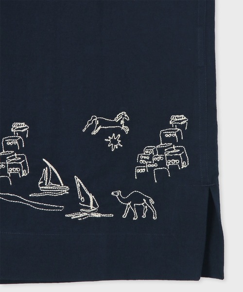 Paul Smith（ポールスミス）の「"Travel Stories" エンブロイダリー オープンカラーシャツ / 163321 905UE（シャツ/ブラウス・メンズ・ネイビー/オフホワイト・X-LARGE/LARGE/MEDIUM/SMALL）」の8枚目の写真