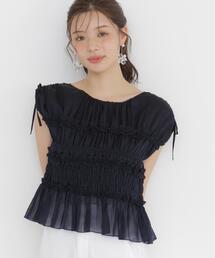 a/mie | 【青島心さん着用】＜ａ＞シャーリングフリルブラウス / 1216219500　【WEB限定カラーあり】(シャツ/ブラウス)