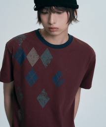 MOO（エムオーオー）の「フェイドアーガイルクロップ半袖Tシャツ - バーガンディ（Tシャツ/カットソー）」