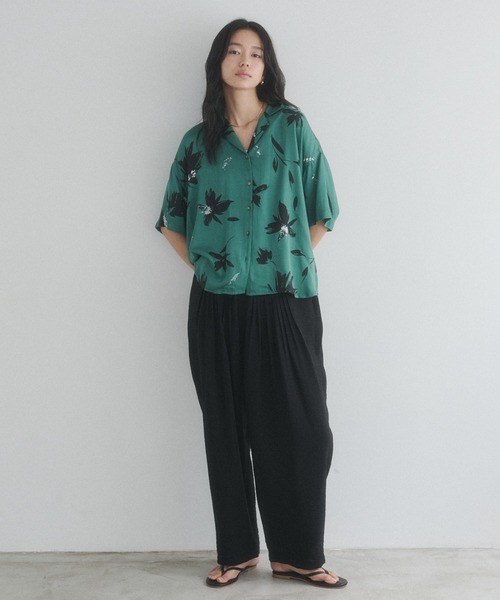 hunch(ハンチ)の「レーヨン 柄プリント開襟シャツ(シャツ/ブラウス・レディース・ブラック系その他/グリーン系その他・FREE)」の10枚目の写真