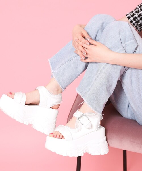 cs T&P(シーエスティーアンドピー)の「厚底ダブルソールシフォンサンダル(サンダル・レディース・ブラック/ホワイト・M/S/LL/L)」の2枚目の写真
