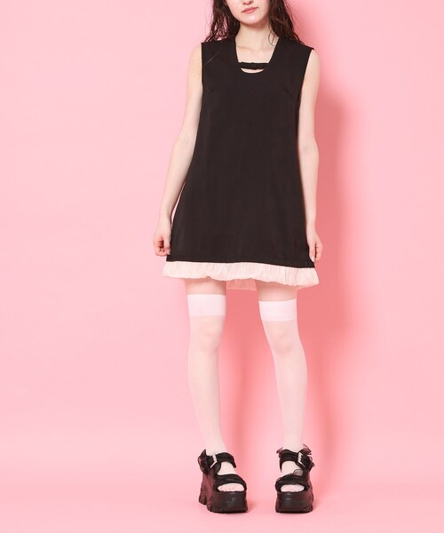 cs T&P(シーエスティーアンドピー)の「厚底ダブルソールシフォンサンダル(サンダル・レディース・ブラック/ホワイト・M/S/LL/L)」の7枚目の写真