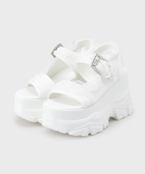 cs T&P(シーエスティーアンドピー)の「厚底ダブルソールシフォンサンダル(サンダル・レディース・ブラック/ホワイト・M/S/LL/L)」の9枚目の写真