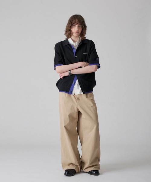 ONCILY(オンシェリー)の「LAYERED COLOR KNIT SHIRT CARDIGAN / レイヤードカラーニットシャツカーディガン(シャツ/ブラウス・メンズ・チャコールグレー/ブラック/グレー系その他/ライトグレー/ネイビー・SMALL/MEDIUM/LARGE)」の22枚目の写真