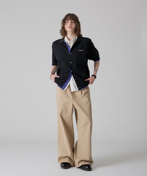 ONCILY(オンシェリー)の「LAYERED COLOR KNIT SHIRT CARDIGAN / レイヤードカラーニットシャツカーディガン(シャツ/ブラウス・メンズ・チャコールグレー/ブラック/グレー系その他/ライトグレー/ネイビー・SMALL/MEDIUM/LARGE)」の21枚目の写真
