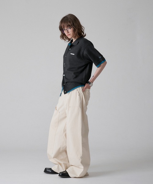 ONCILY(オンシェリー)の「LAYERED COLOR KNIT SHIRT CARDIGAN / レイヤードカラーニットシャツカーディガン(シャツ/ブラウス・メンズ・チャコールグレー/ブラック/グレー系その他/ライトグレー/ネイビー・SMALL/MEDIUM/LARGE)」の14枚目の写真