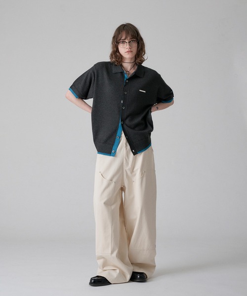 ONCILY(オンシェリー)の「LAYERED COLOR KNIT SHIRT CARDIGAN / レイヤードカラーニットシャツカーディガン(シャツ/ブラウス・メンズ・チャコールグレー/ブラック/グレー系その他/ライトグレー/ネイビー・SMALL/MEDIUM/LARGE)」の12枚目の写真
