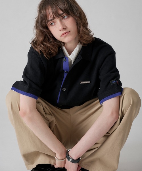 ONCILY(オンシェリー)の「LAYERED COLOR KNIT SHIRT CARDIGAN / レイヤードカラーニットシャツカーディガン(シャツ/ブラウス・メンズ・チャコールグレー/ブラック/グレー系その他/ライトグレー/ネイビー・SMALL/MEDIUM/LARGE)」の17枚目の写真