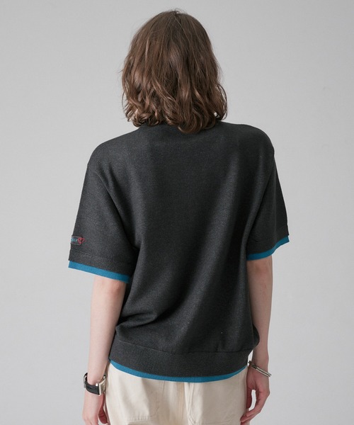 ONCILY(オンシェリー)の「LAYERED COLOR KNIT SHIRT CARDIGAN / レイヤードカラーニットシャツカーディガン(シャツ/ブラウス・メンズ・チャコールグレー/ブラック/グレー系その他/ライトグレー/ネイビー・SMALL/MEDIUM/LARGE)」の10枚目の写真