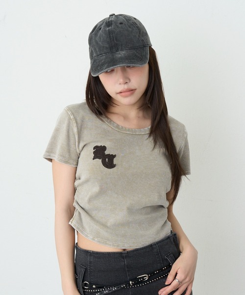 RAY CASSIN(レイカズン)の「ピグメントチビTシャツ(Tシャツ/カットソー・レディース・カーキ/ネイビー/ホワイト系その他/ホワイト・FREE)」の3枚目の写真