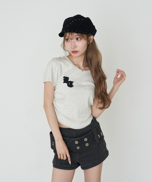 RAY CASSIN(レイカズン)の「ピグメントチビTシャツ(Tシャツ/カットソー・レディース・カーキ/ネイビー/ホワイト系その他/ホワイト・FREE)」の14枚目の写真