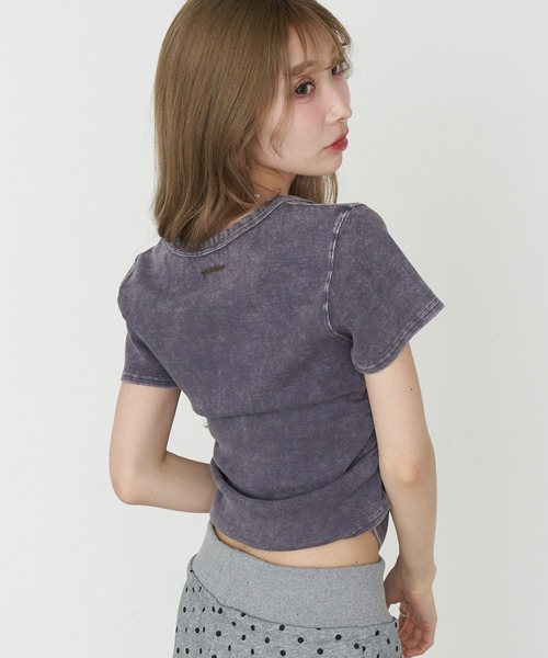 RAY CASSIN(レイカズン)の「ピグメントチビTシャツ(Tシャツ/カットソー・レディース・カーキ/ネイビー/ホワイト系その他/ホワイト・FREE)」の19枚目の写真