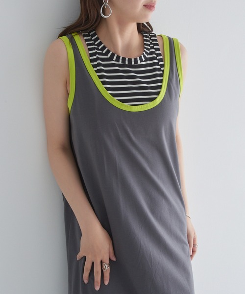 MAISON BREEZE reveur(メゾンブリーズレヴール)の「【MAISON BREEZE reveur】レイヤードカットマキシワンピース trc(ワンピース・レディース・ブラウン/ブラック/チャコールグレー・FREE)」の1枚目の写真