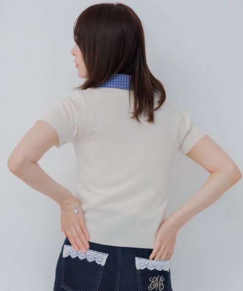 ems excite(エムズエキサイト)の「シャツ襟シャーリングカーディガン(ニット/セーター・レディース・ベージュ/ダークブルー/ナチュラル・FREE)」の15枚目の写真
