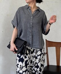 デニムハーフスリーブシャツ