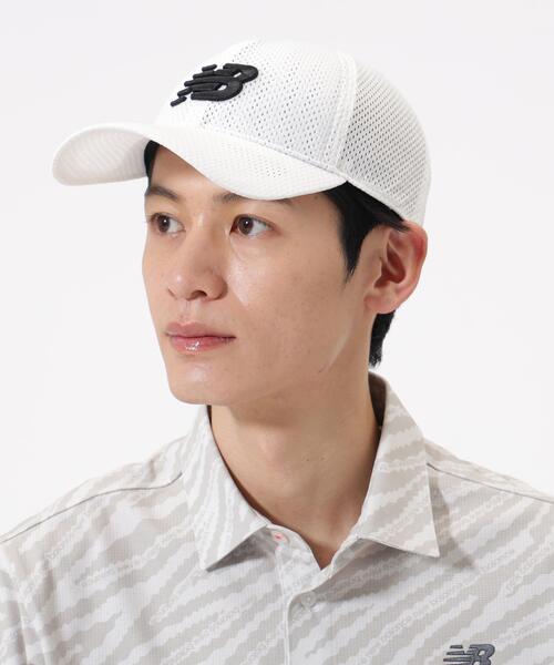 New Balance Golf（ニューバランスゴルフ）の「【new balance golf】軽量 メッシュ 6パネルキャップ (MENS)（キャップ・レディース・ブラック/ネイビー/ホワイト・FREE）」の2枚目の写真