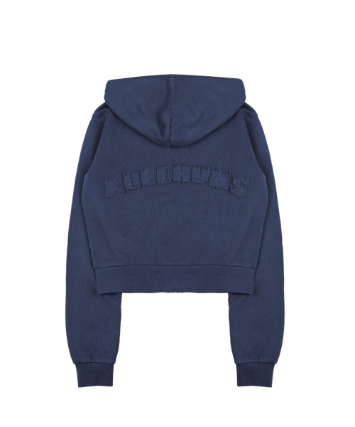 ABEEHUMS(アビハムズ)の「ピグメントダイングクロップフードジップアップ ABH357-201 ブルー(パーカー・レディース・ブルー・SMALL/MEDIUM)」の2枚目の写真