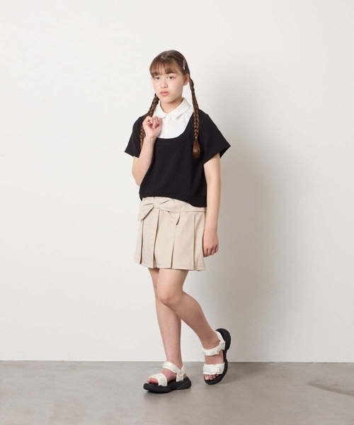 a.v.v（アーヴェヴェ）の「[120-160]リボンプリーツスカート（スカート・キッズ・ライトグレー/ベージュ・150/160/130/120/140）」の19枚目の写真