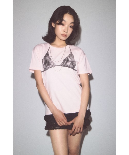 LAGUA GEM(ラグアジェム)の「HALFTONE BRA トップス(Tシャツ/カットソー・レディース・ピンク/ホワイト/杢グレー・FREE)」の6枚目の写真