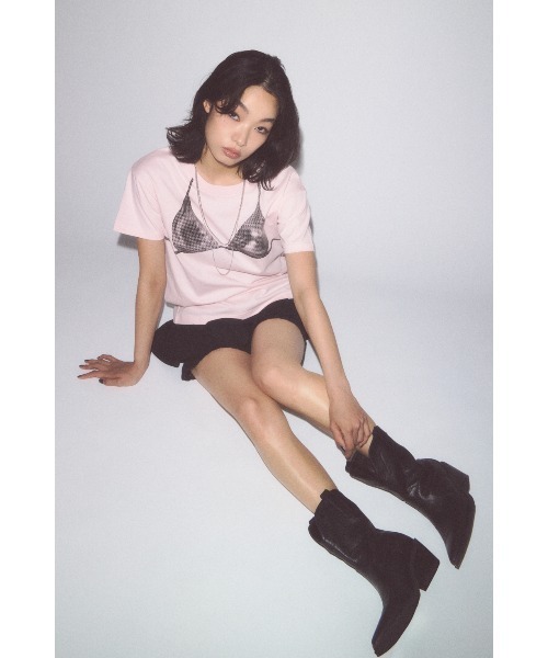 LAGUA GEM(ラグアジェム)の「HALFTONE BRA トップス(Tシャツ/カットソー・レディース・ピンク/ホワイト/杢グレー・FREE)」の5枚目の写真